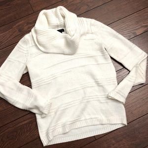 White cowl neck sweater